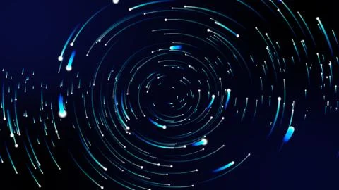 Simulation of galaxy light motion of stars in dark background, future energy  イラスト素材
