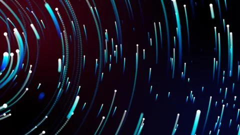 Simulation of galaxy light motion of stars in dark background, future energy  Stockillustratie