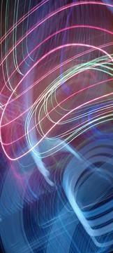 Simulation of galaxy light motion of stars in dark background, future energy 스톡 사진