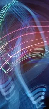 Simulation of galaxy light motion of stars in dark background, future energy 스톡 사진