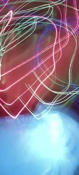 Simulation of galaxy light motion of stars in dark background, future energy Stock Photos