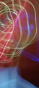 Simulation of galaxy light motion of stars in dark background, future energy 스톡 사진