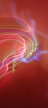 Simulation of galaxy light motion of stars in dark background, future energy Stock Photos