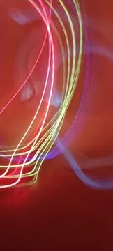 Simulation of galaxy light motion of stars in dark background, future energy Stock Photos