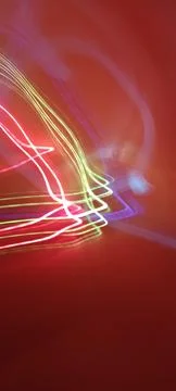Simulation of galaxy light motion of stars in dark background, future energy Stock Photos