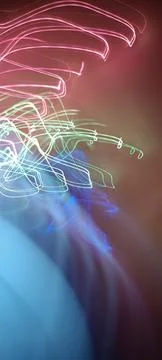 Simulation of galaxy light motion of stars in dark background, future energy Stock Photos