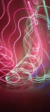 Simulation of galaxy light motion of stars in dark background, future energy 스톡 사진