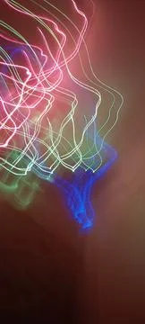 Simulation of galaxy light motion of stars in dark background, future energy Stock Photos