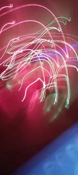 Simulation of galaxy light motion of stars in dark background, future energy Stockfoto's