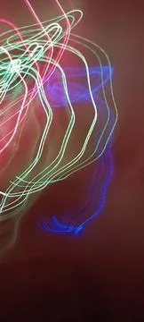 Simulation of galaxy light motion of stars in dark background, future energy Stockfoto's