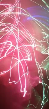 Simulation of galaxy light motion of stars in dark background, future energy Stockfoto's
