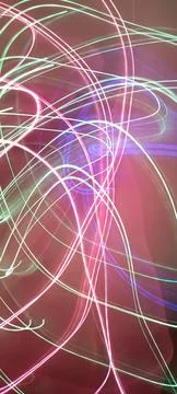 Simulation of galaxy light motion of stars in dark background, future energy Foto stock