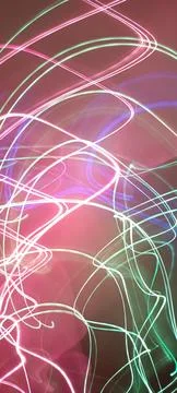 Simulation of galaxy light motion of stars in dark background, future energy Stockfoto's