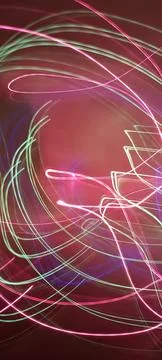 Simulation of galaxy light motion of stars in dark background, future energy Stockfoto's