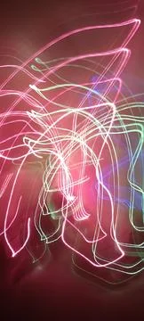 Simulation of galaxy light motion of stars in dark background, future energy Stockfoto's