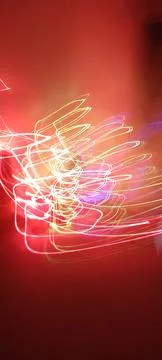Simulation of galaxy light motion of stars in dark background, future energy Stockfoto's