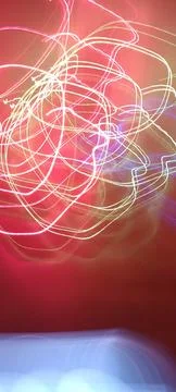 Simulation of galaxy light motion of stars in dark background, future energy Stockfoto's