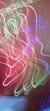 Simulation of galaxy light motion of stars in dark background, future energy Stockfoto's