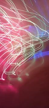 Simulation of galaxy light motion of stars in dark background, future energy Stock Photos