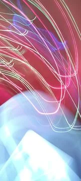Simulation of galaxy light motion of stars in dark background, future energy Stockfoto's