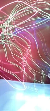 Simulation of galaxy light motion of stars in dark background, future energy Stock Photos