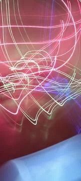 Simulation of galaxy light motion of stars in dark background, future energy Stockfoto's
