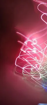 Simulation of galaxy light motion of stars in dark background, future energy Stockfoto's
