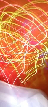 Simulation of galaxy light motion of stars in dark background, future energy Stockfoto's