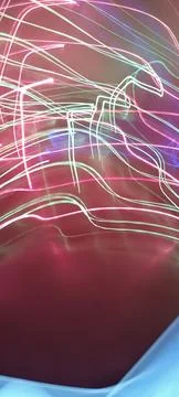 Simulation of galaxy light motion of stars in dark background, future energy Stockfoto's
