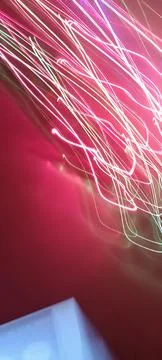 Simulation of galaxy light motion of stars in dark background, future energy Foto stock