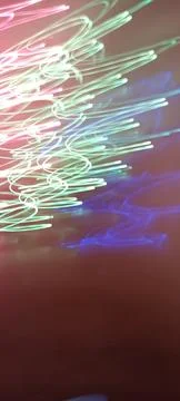 Simulation of galaxy light motion of stars in dark background, future energy Stockfoto's