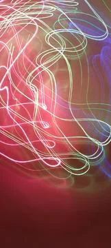 Simulation of galaxy light motion of stars in dark background, future energy Stockfoto's