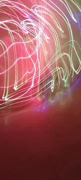Simulation of galaxy light motion of stars in dark background, future energy Stockfoto's