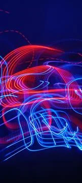 Simulation of galaxy light motion of stars in dark background, future energy Stock Photos