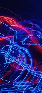 Simulation of galaxy light motion of stars in dark background, future energy Stock Photos