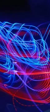 Simulation of galaxy light motion of stars in dark background, future energy 写真素材