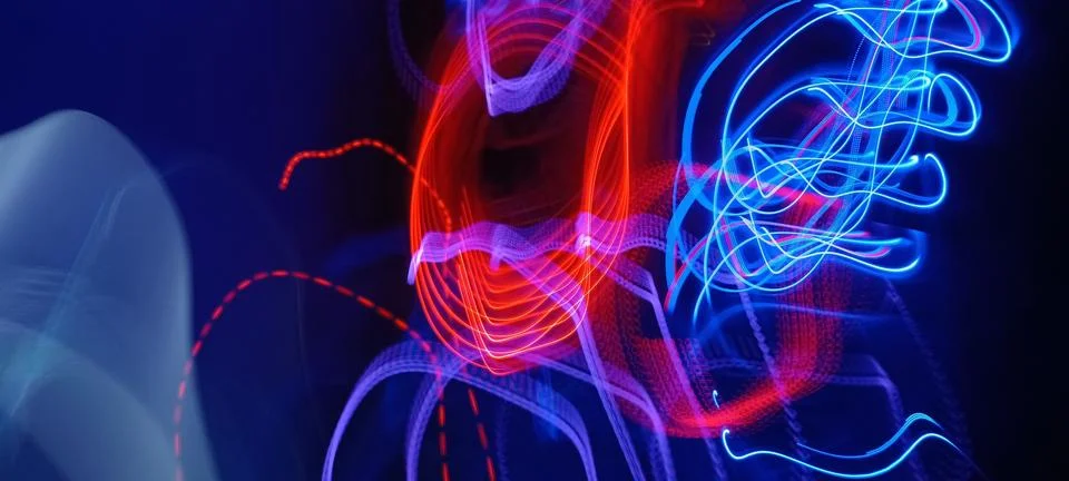 Simulation of galaxy light motion of stars in dark background, future energy 스톡 사진