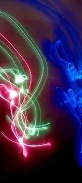 Simulation of galaxy light motion of stars in dark Stock Photos