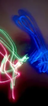 Simulation of galaxy light motion of stars in dark Foto stock