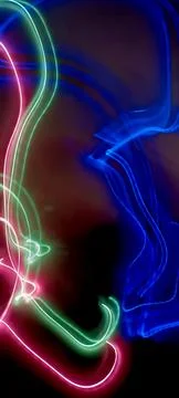 Simulation of galaxy light motion of stars in dark Stock Photos