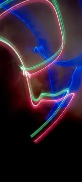 Simulation of galaxy light motion of stars in dark Stock Photos