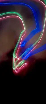 Simulation of galaxy light motion of stars in dark Stock Photos