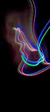 Simulation of galaxy light motion of stars in dark Foto stock
