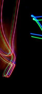 Simulation of galaxy light motion of stars in dark Foto stock