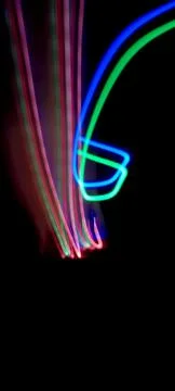 Simulation of galaxy light motion of stars in dark Stock Photos