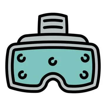 Simulation game goggles icon, outline style Stock Illustration