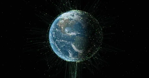 Simulation of the global worldwide network Stock Footage 235025968