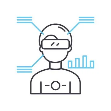 Simulation line icon, outline symbol, vector illustration, concept sign Stock Illustration