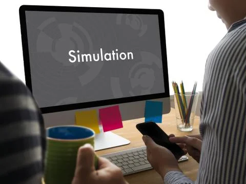 Simulation man work Web Design  Business Concept Stock Photos