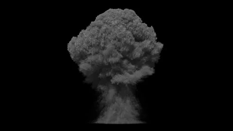 Simulation of a nuclear explosion on a dark background Stock-Footage 290483738
